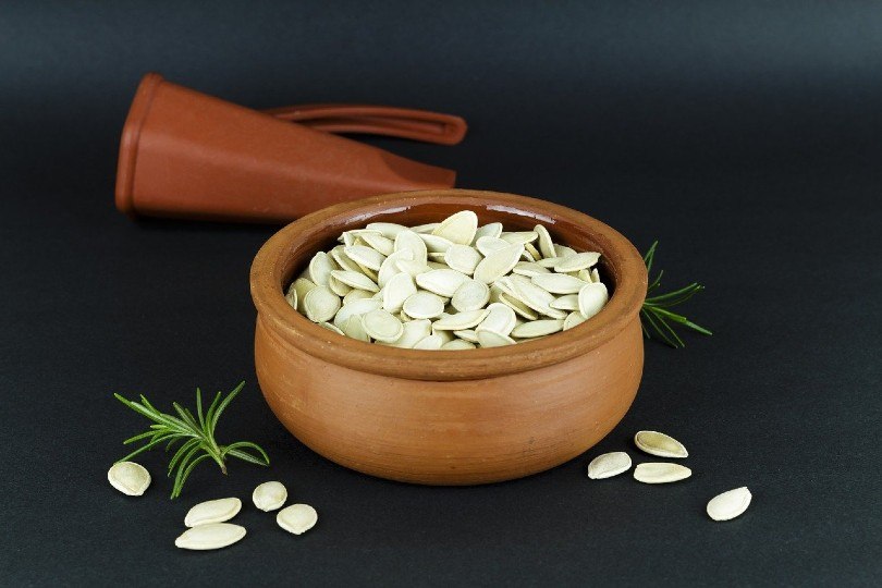 pumpkin seeds in a pot