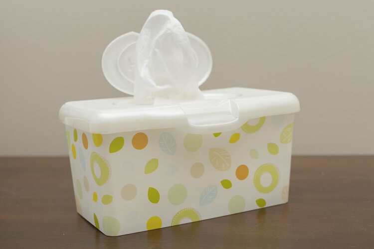 box of baby wipes