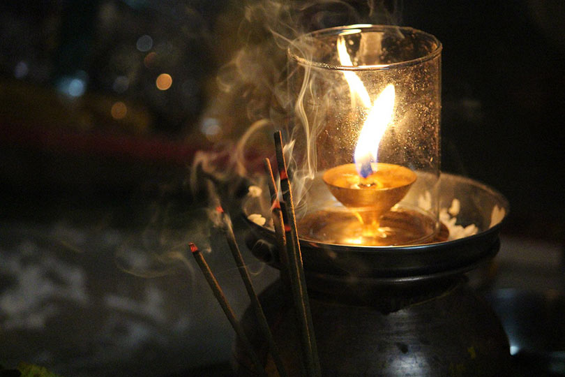 scented stick and candle