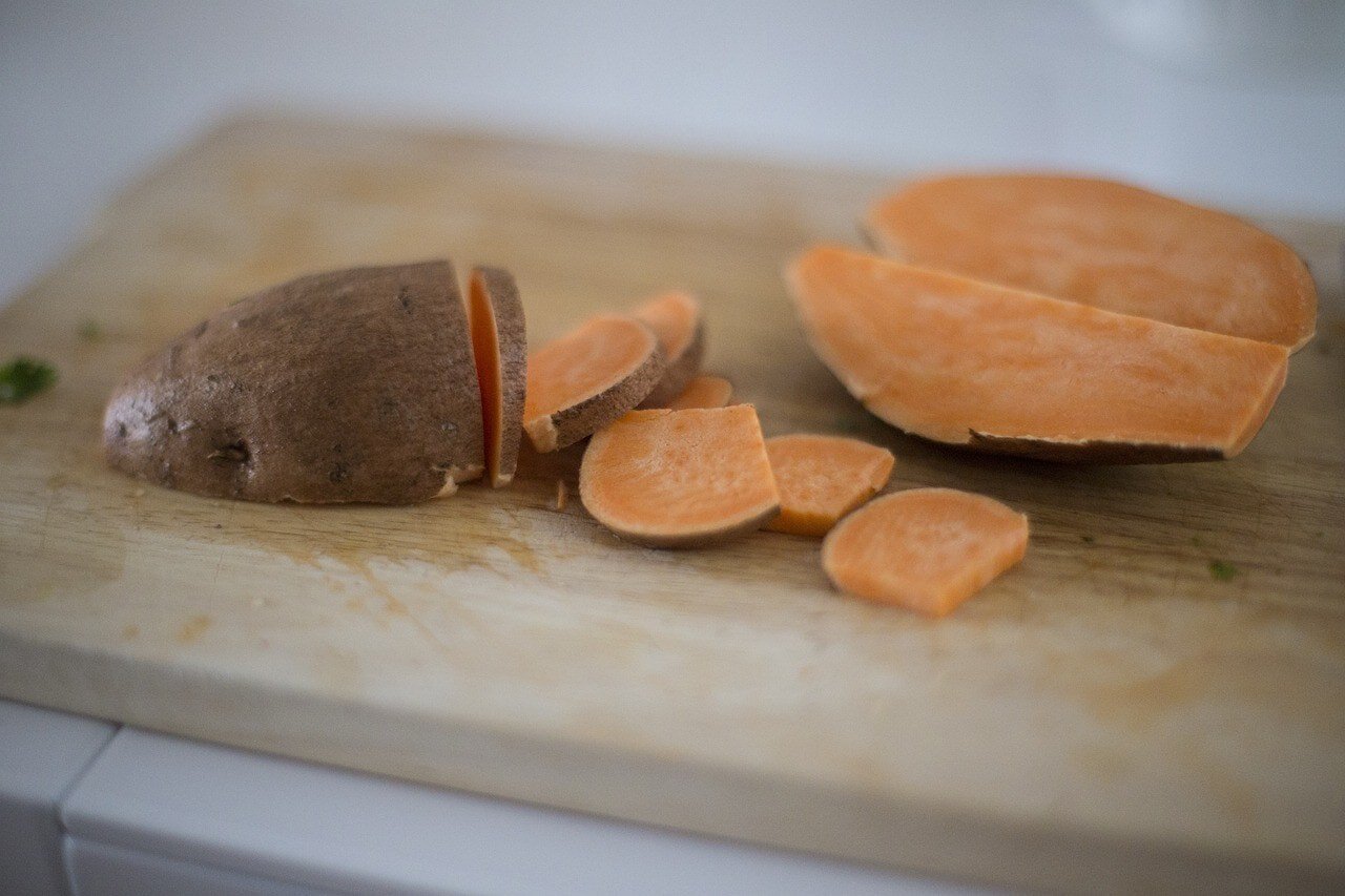 sliced sweet potato