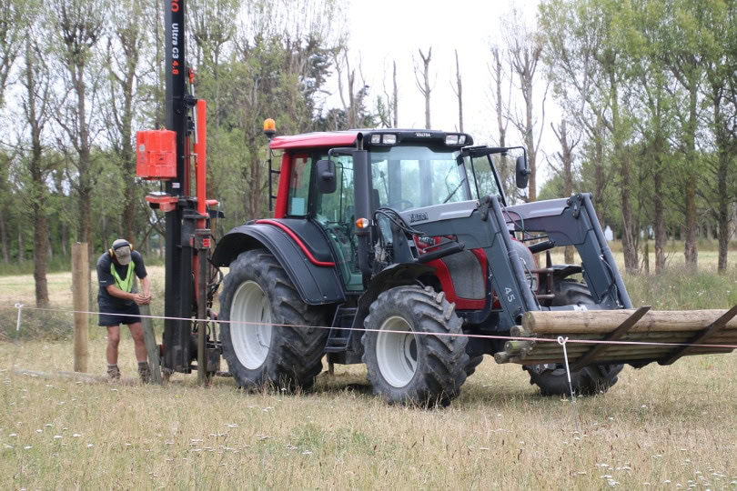 tractor used in putting up posts