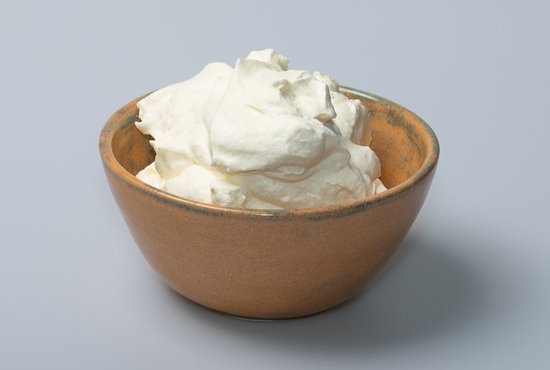 whipped cream in a bowl