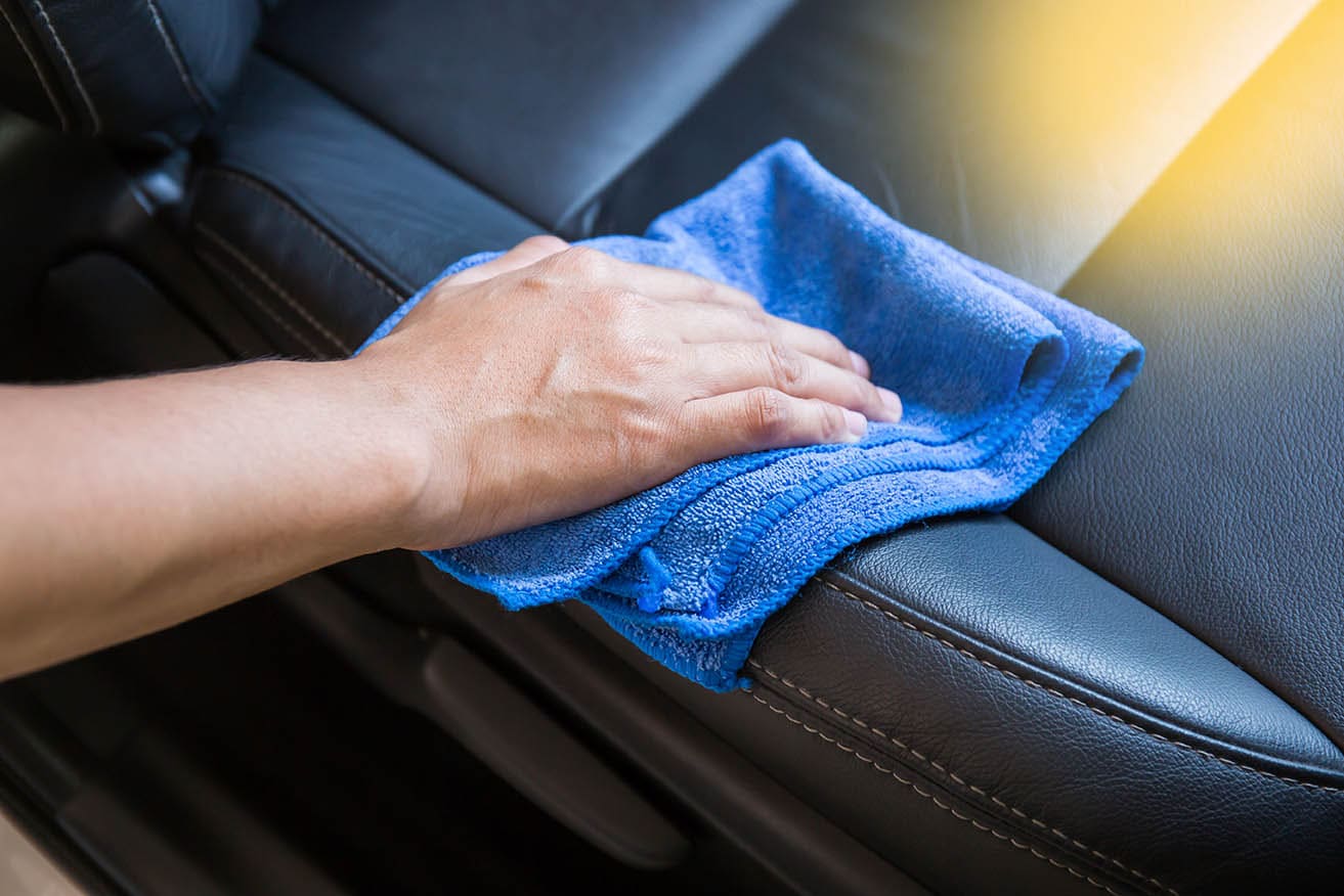 wiping car seat