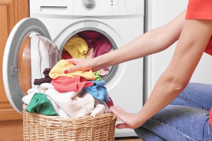woman doing laundry