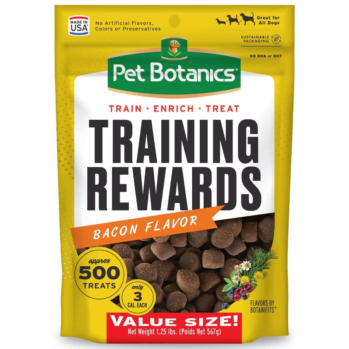 Pet Botanics Training Reward Bacon Flavor Dog Treats