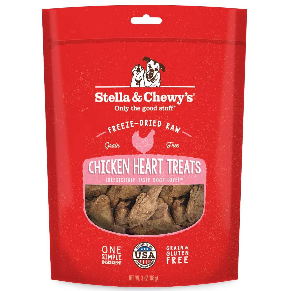 Stella & Chewy's Chicken Hearts Freeze-Dried Raw Dog Treats