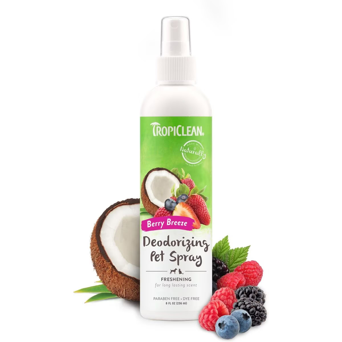 TropiClean Berry Breeze Deodorizing & Odor Eliminating Cat Spray 