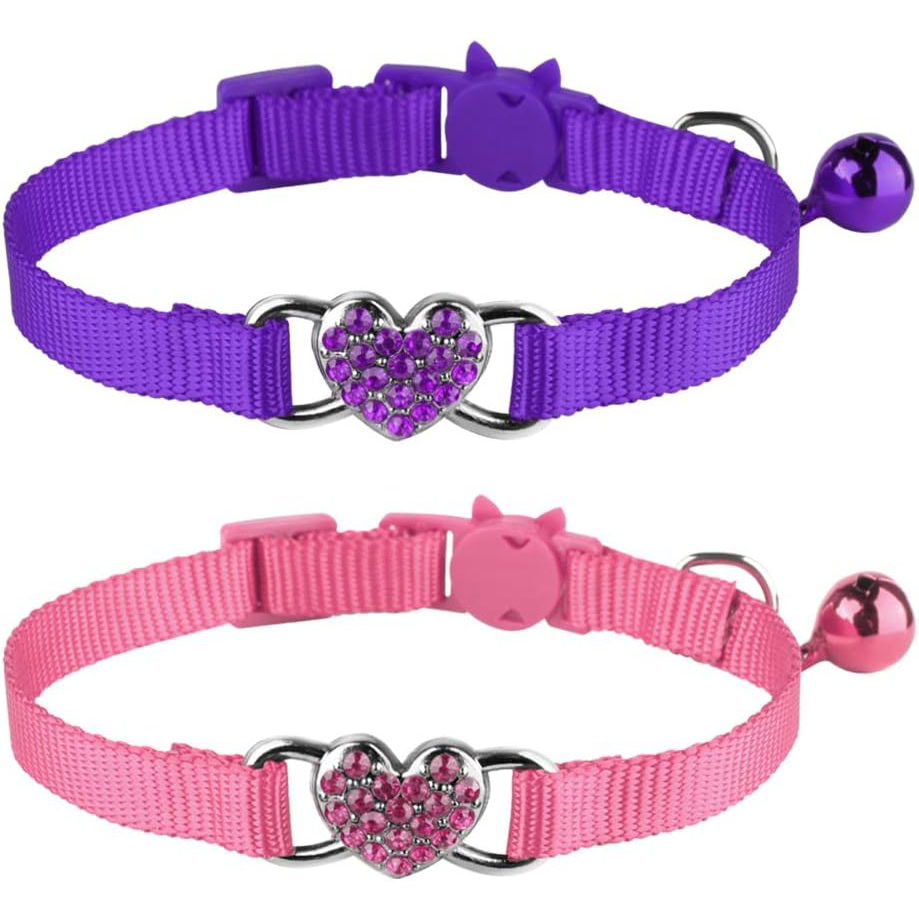 Mtliepte Cat Collars With Heart Bling